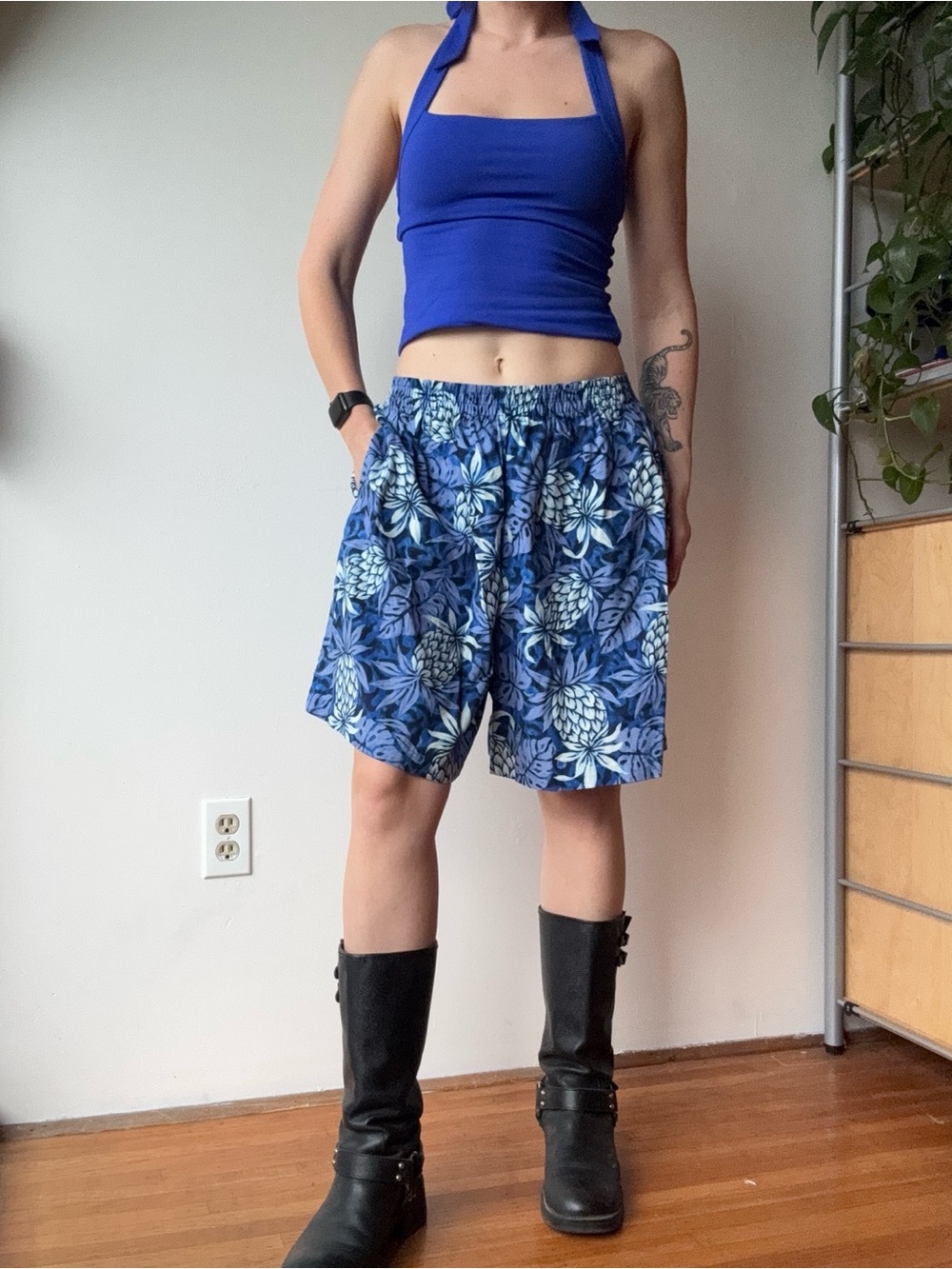 Hawaiian Original Blue Floral Flowy Shorts